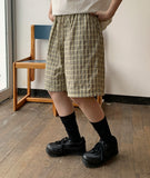 [BAONHAUS] Haseun Check Banding String Half Pants