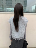 Mebas Double Button Short Sleeve Knit Vest