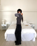 [3SET] Woomin Lace Muffler Short Sleeve Cardigan Long Sleeve T-Shirt Set