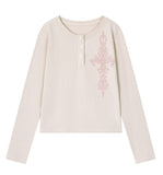 SIM CROSS Henley Neck Long Sleeve T-Shirt