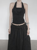 Ar Cowl Neck Halter Tube Top