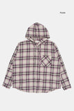 Reims over hooded check shirt