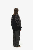 [2-WAY] Skull Bone Knit Zip-up