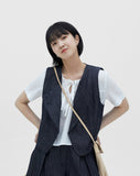 [BAONHOUSE] Poria denim button vest