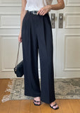 Pureine Pintuck Wide Slacks Pants (Belt set)