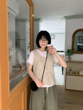 Ruhen layered punching knit vest