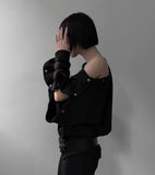 Tote Snap One-Shoulder Sweatshirt