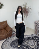 Rough Washing Pin Tuck Balloon Pants