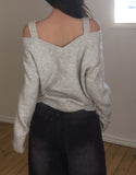 Olber loose fit string off shoulder knit