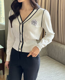 Thiel Rose Color Matching Knit Cardigan