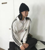 [Brushed Lining] Tivan Y2K Track Overfit Semi-Zip Up Sweatshirt