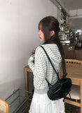 Groo Punching Stripe Knit Hood Zip-Up