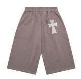 DOT CROSS Embroidery Bermuda Pants