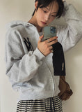 NY Applique Crop Hood Zip-Up