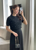 Theat Banding Pleated Sha Skirt