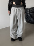 (Unisex) Sagging Color Matching Casual Sweatpants