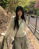 Nichu Flower Pattern Cardigan