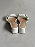 1107 Eyelet Belt Square Sandals (5cm)