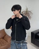 Vieron side knit zip-up