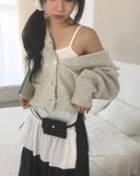 Kuje Suede Tiered Long Skirt