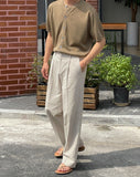 Rivet Linen Semi-Wide Slacks