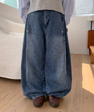 Cadiz Snap Button Wide Denim Pants