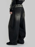 Embroidered Patch Wide Denim