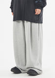 Super wide one-tuck banding sweat pants