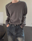 Coldy Waffle Shoulder Zip-Up T-shirt