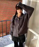 Nea Collar Pocket Rib Knit Cardigan