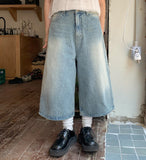 Comu Light Blue Bermuda Washing Denim Pants