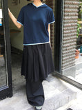 [BAONHAUS] Lanenji Color Matching Short Sleeve Hoodie