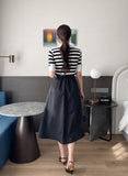 Nebel Banding Pintuck Flare Skirt