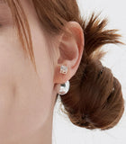 H Heart Dessert Ball Silver (W) Mint Ball 3WAY Earrings