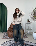 Kai Patchwork Banding Denim Pants