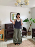 Akem Nylon Banding Cargo Wide Pants