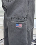 LaPette American Flag Patch Cotton Pants