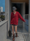 Pocket pleats A-line miniskirt