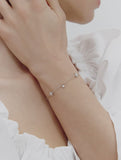 Essence Silver (W) Moissanite Flower Dainty Bracelet