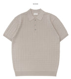Cable collar short sleeve knit