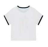 FLAG APPLIQUE RINGER CROP TEE