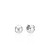 Champagne Full Moon Silver (W) Point One-Touch Earrings XS