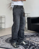 Henon Dart Cat Brush Denim Pants