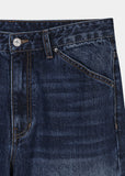 DAMAGE DART SEMI WIDE DENIM PANTS