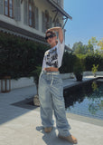 Ribat Pintuck Wide Denim Pants