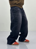 Cat washed corduroy mix denim pants