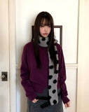 Elvan Dot Color Matching Fleece Fluffy Muffler