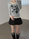 Press Flower Boat Neck Tee