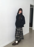 Huen High Neck Duffle Over Wool Hood Midi Coat