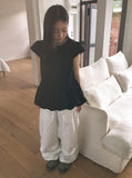 Ahidi Balloon Pumpkin Cap Sleeve Blouse